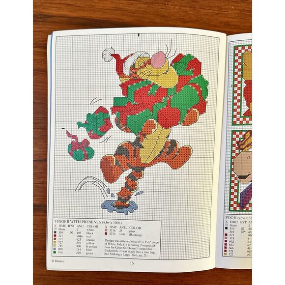POOH MERRY CHRISTMAS To YOU Cross Stitch Pattern Book #3090 Leisure Arts - Picture 2 of 3